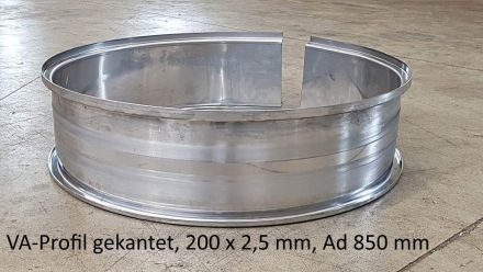 Rohrbiegerei CNC-Dornbiegen VA Sonderprofil gekantet, 200 x 2,5 mm hoch