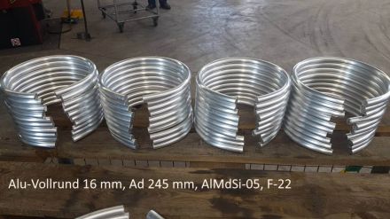 Rohrbiegerei CNC-Dornbiegen Alu-Vollrund 16 mm