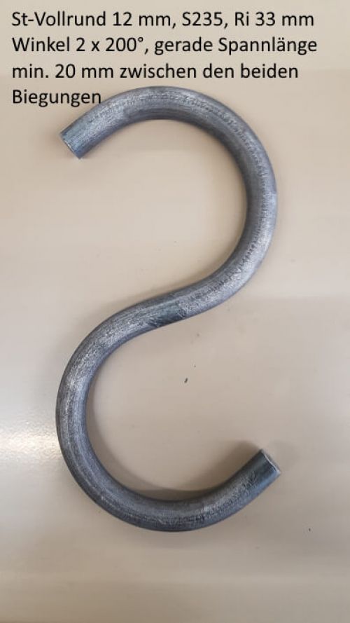 Rohrbiegerei CNC-Dornbiegen St-Vollrund 12 mm, Ri 33 mmten 8 mm