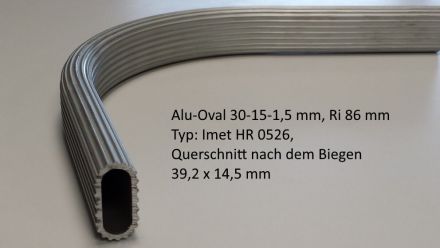 Rohrbiegerei CNC-Dornbiegen Alu-Oval 30-15-1,5 mm