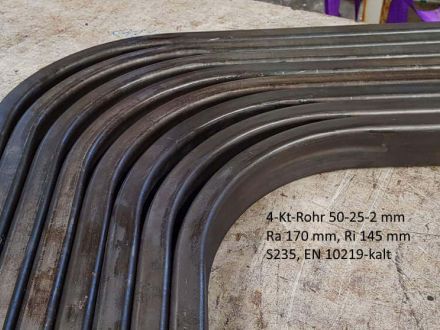 Rohrbiegerei CNC-Dornbiegen St Rechteckrohr 50-25-2 Ra 170 mm