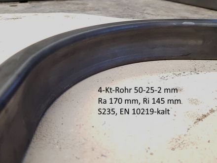 Rohrbiegerei CNC-Dornbiegen St Rechteckrohr 50-25-2 Ra 170 m