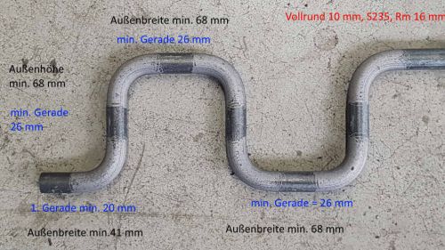 Rohrbiegerei CNC-Dornbiegen St-Vollrund 10 mm Rm 16 mm