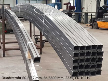 Rohrbiegerei CNC-Dornbiegen St-Vierkantrohr 60-60-2 mm