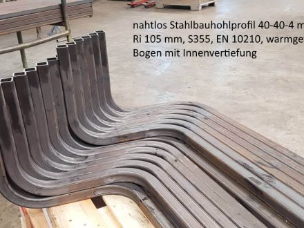 Rohrbiegerei CNC-Dornbiegen St-Rohr 40-40-4, Ri 105 mmde5 mm, Rm 24 mm