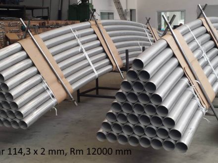 Rohrbiegerei CNC-Dornbiegen VA Rohr 114,3 x 2