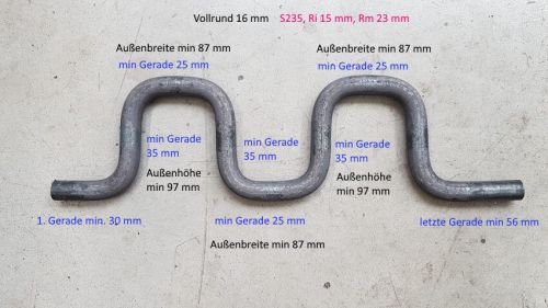 Rohrbiegerei CNC-Dornbiegen St-Vollrund 16 mm Rm 23 mm